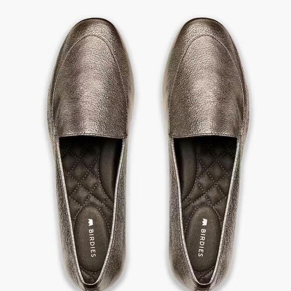Birdies The Vesper Women's Pewter Leather Flats Loafers Size 9.5 - Picture 1 of 8